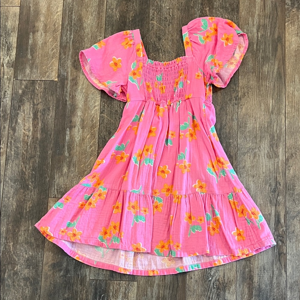 Old Navy Bright Pink Floral Kids Dress - Picture 8 of 8
